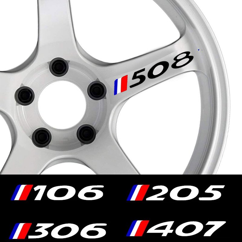 

4 шт. наклейки на автомобильные колеса для Peugeot 3008 5008 2008 106 107 108 205 206 207 208 RCZ 306 307 308 508 406 407 408 4007