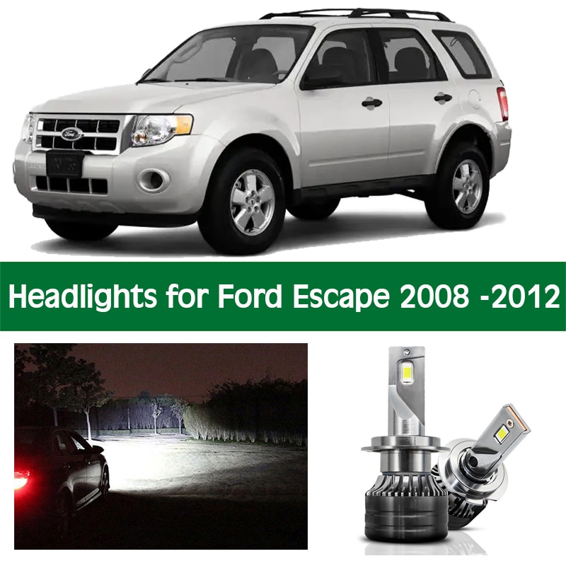 

Лампы для автомобильных фар для Ford Escape 2008, 2009, 2010, 2011, 2012, светодиодные фары Canbus, аксессуары для фар ближнего и дальнего света 6000K