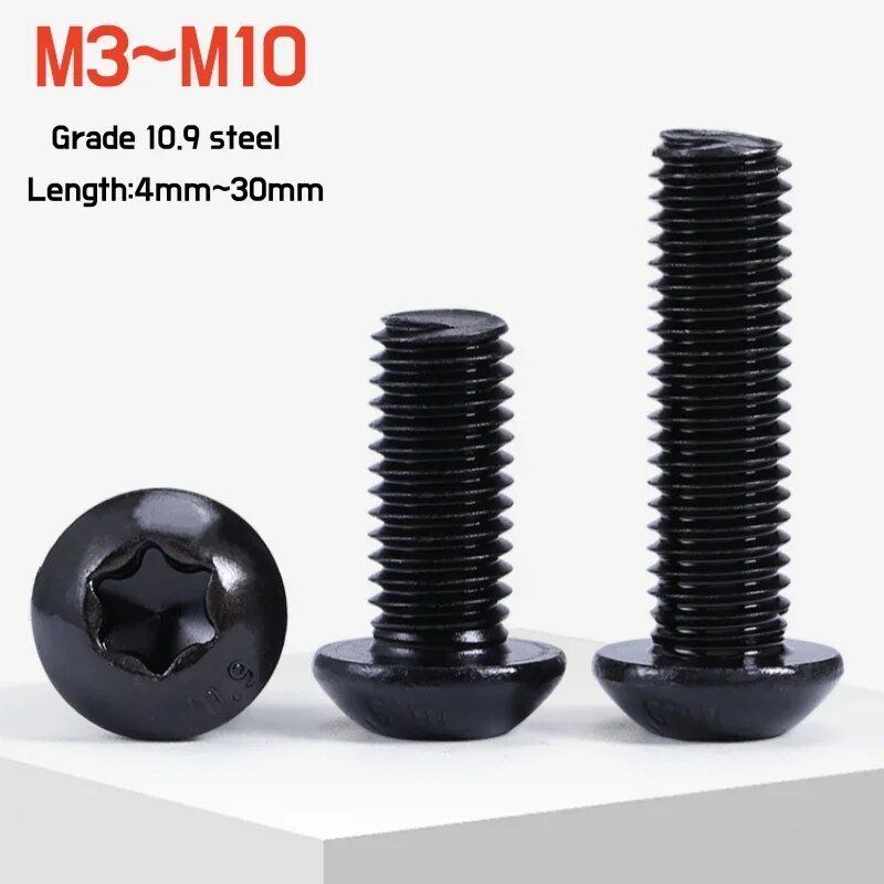 

Черные винты Torx M3-M10 сталь 10.9 4мм-30мм