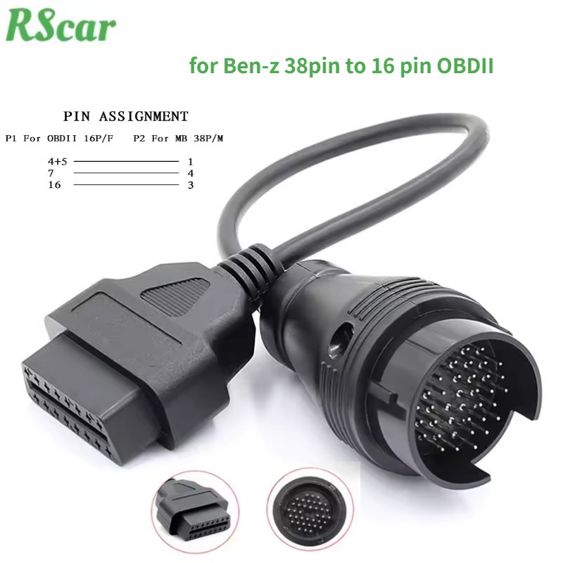 

НОВЫЙ OBD-кабель для Ben-z 38-контактный на 16-контактный кабель OBD2 диагностический разъем для Mercedes 38-контактный OBD 38-контактный адаптер