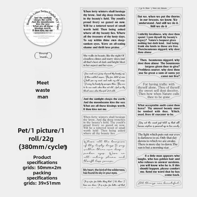 

Journamm Изоляционная лента 50мм*2м с английскими фразами