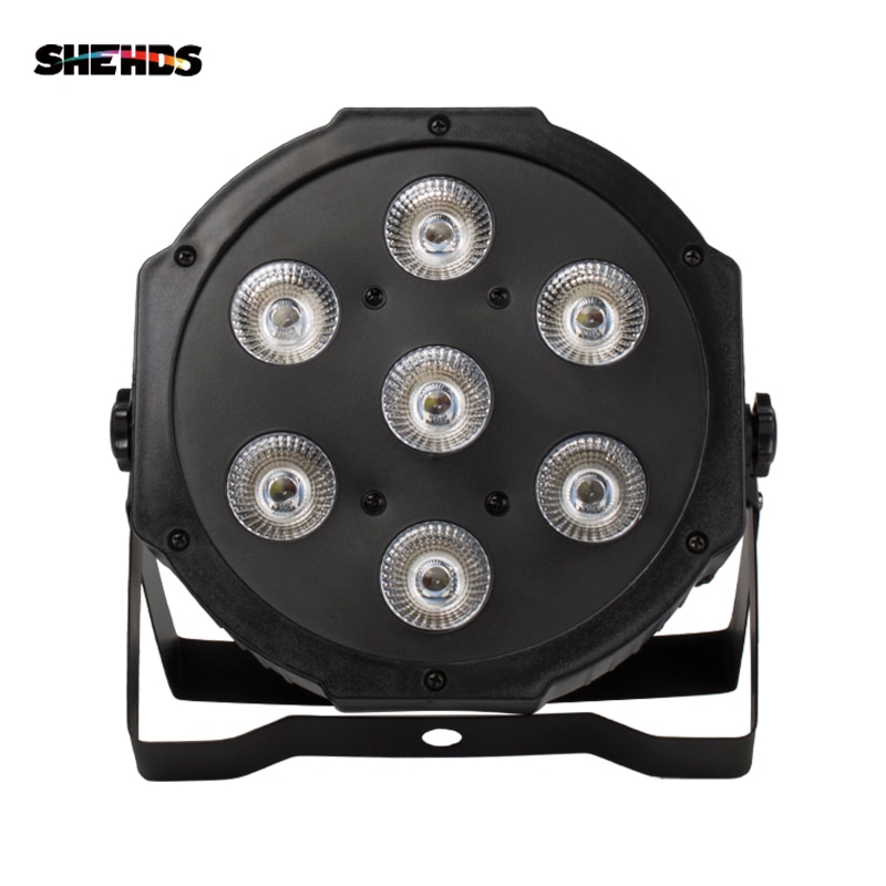 

SHEHDS LED Flat Par 7x18 Вт RGBWA + УФ-свет DMX512 6-10CH сценический свет стробоскоп для домашних развлечений профессиональная сцена