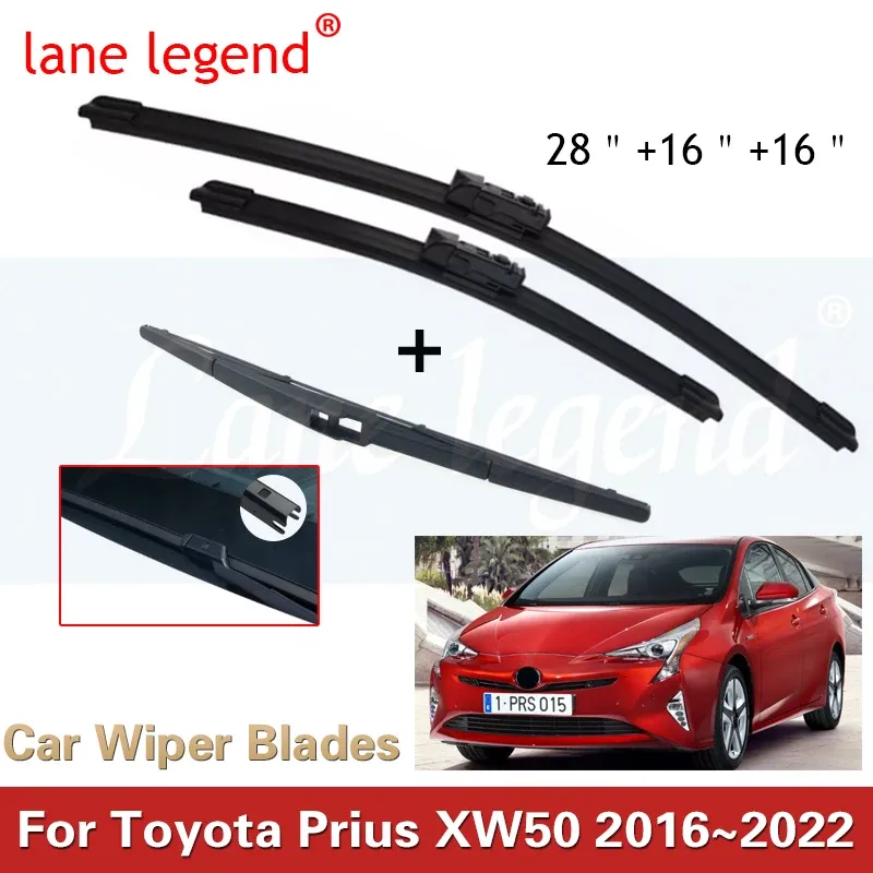 

3x для Toyota Prius XW50 2016 ~ 2022 комплект переднего и заднего окна, щетки стеклоочистителя, чистка лобового стекла, автомобильные щетки, аксессуары