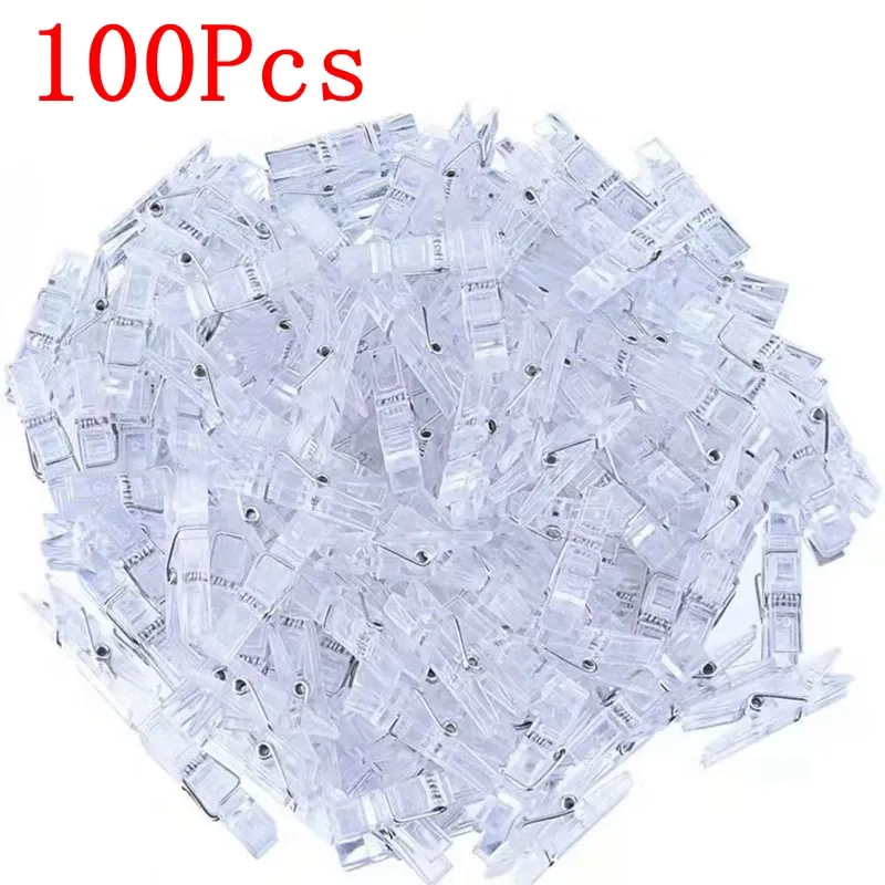 

Пластиковые прозрачные мини-прищепки 50/100 шт
