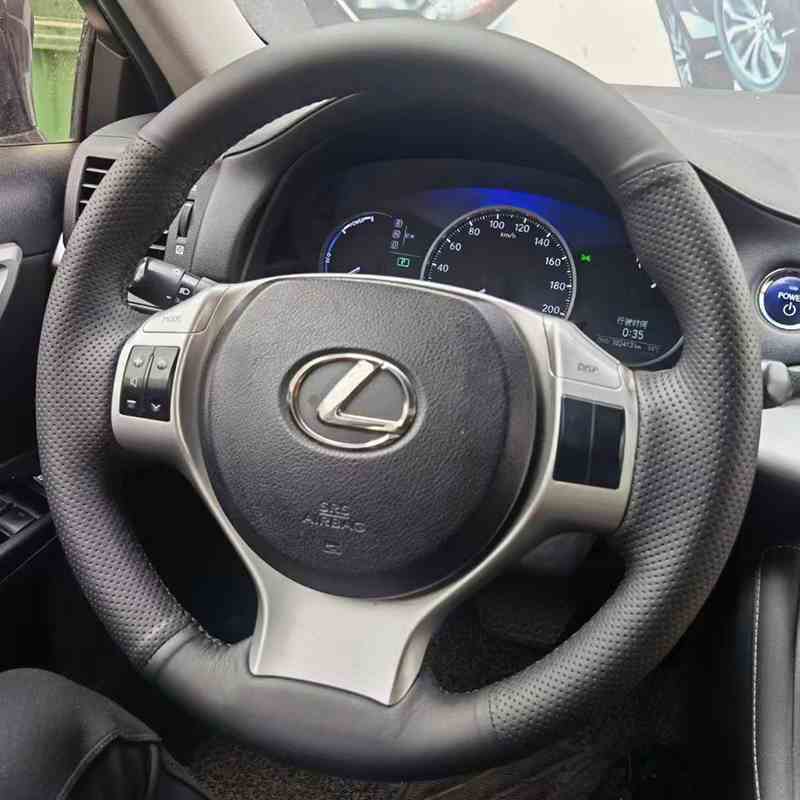 

Чехол на руль для Lexus ES200 RX300 NX350h NX260, прошитая вручную оплетка из натуральной кожи для рулевого колеса автомобиля, интерьер