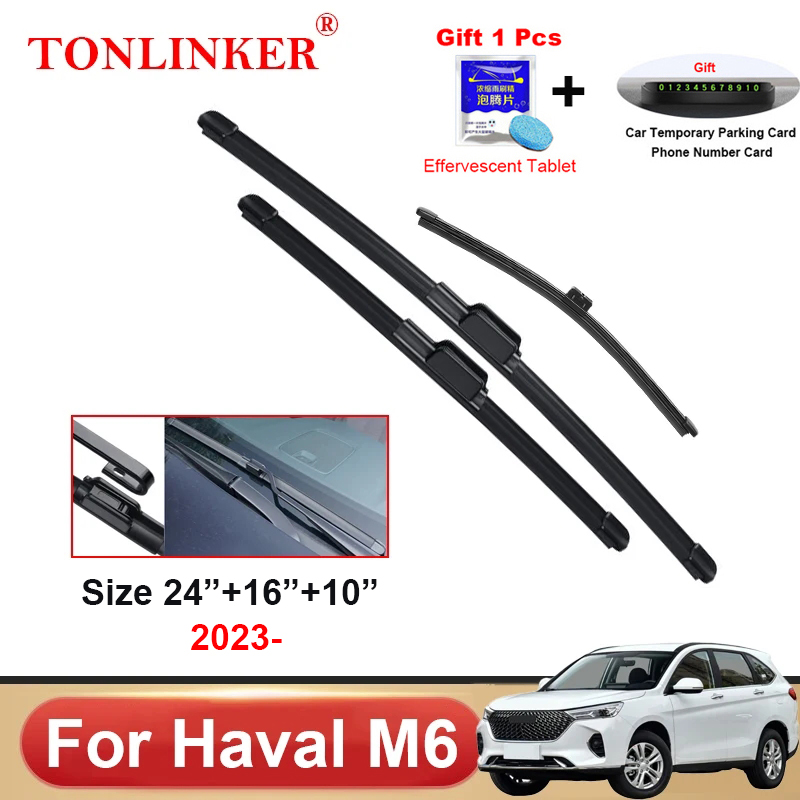 

Автомобильные щетки стеклоочистителя TONLINKER для GWM Haval M6 2023 SUV 1.5MT 1.5CVT, автомобильные аксессуары, щетки стеклоочистителя переднего стекла, резак
