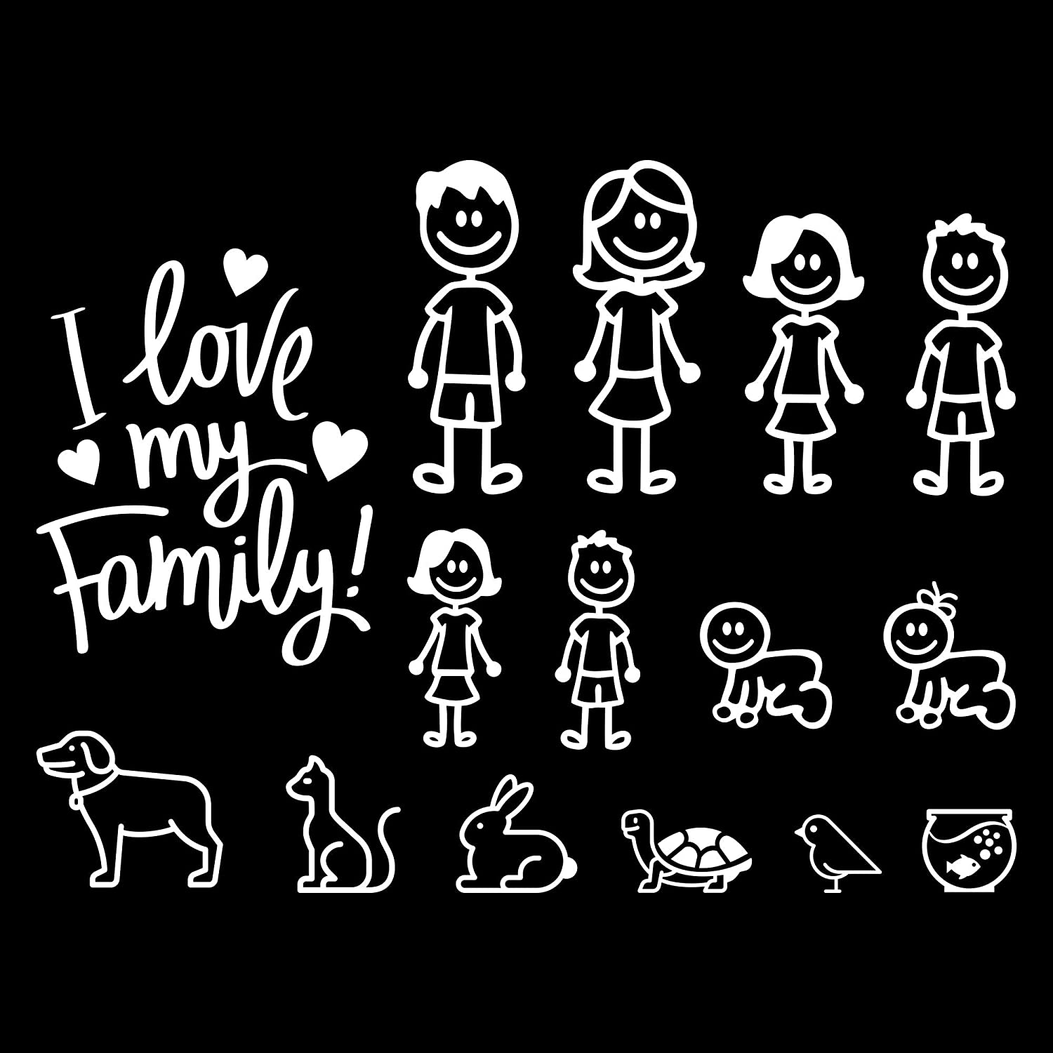 

Jpct модная наклейка с надписью «I love my family» для дождевика, компьютера, водонепроницаемая Наклейка на стену и корпус с защитой от царапин, 15 см x 13 см