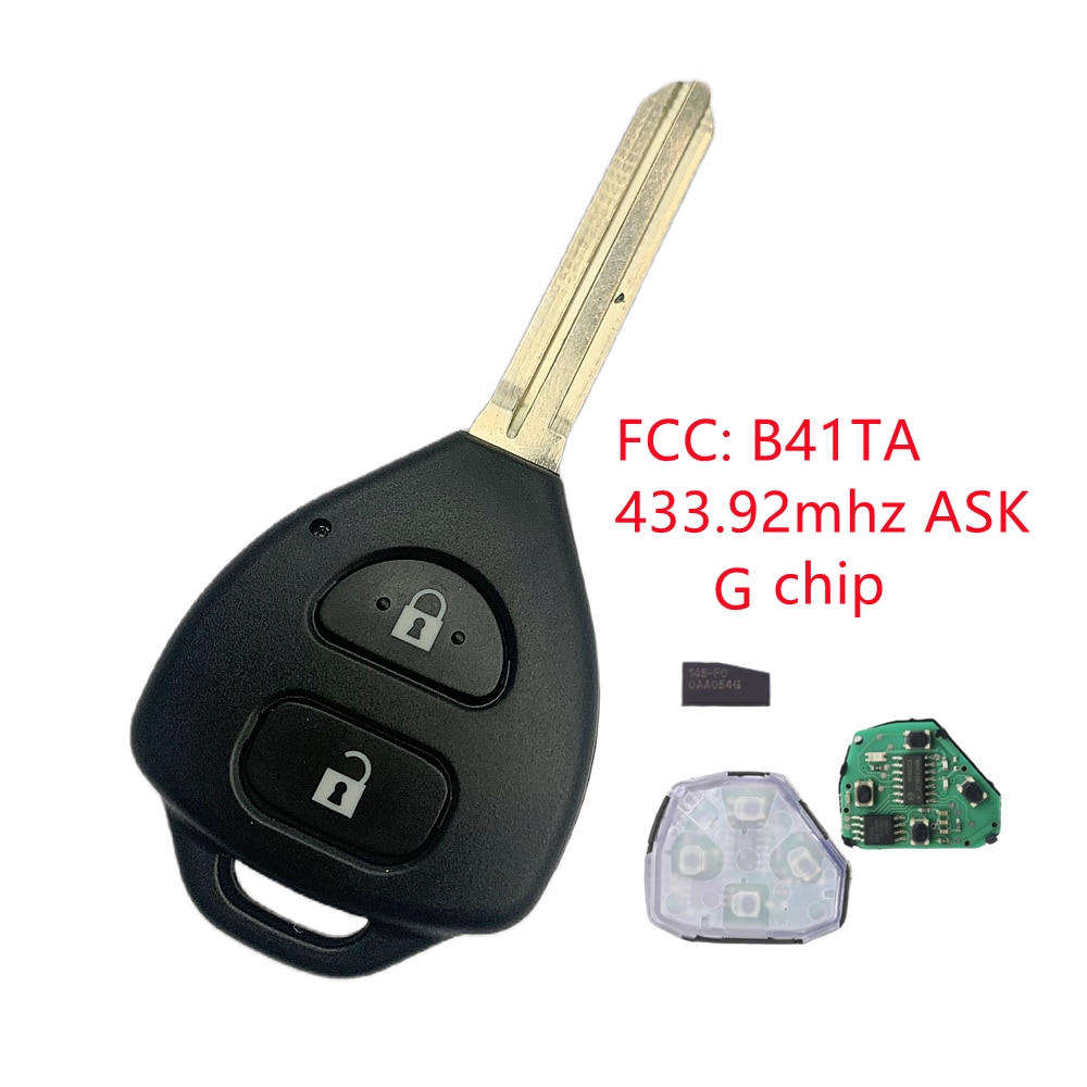 

B41TA для автомобильного ключа Toyota, чип G 2BUT, дистанционный ключ для Toyota Hilux 2009-2015, Toyota Yaris 2011-2014, умный Автомобильный ключ 433 МГц