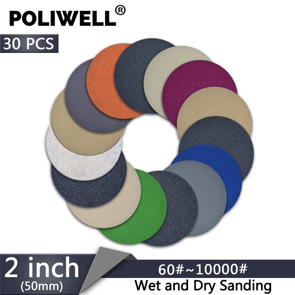 

Шлифовальные диски POLIWELL 2 дюйма, 30 шт