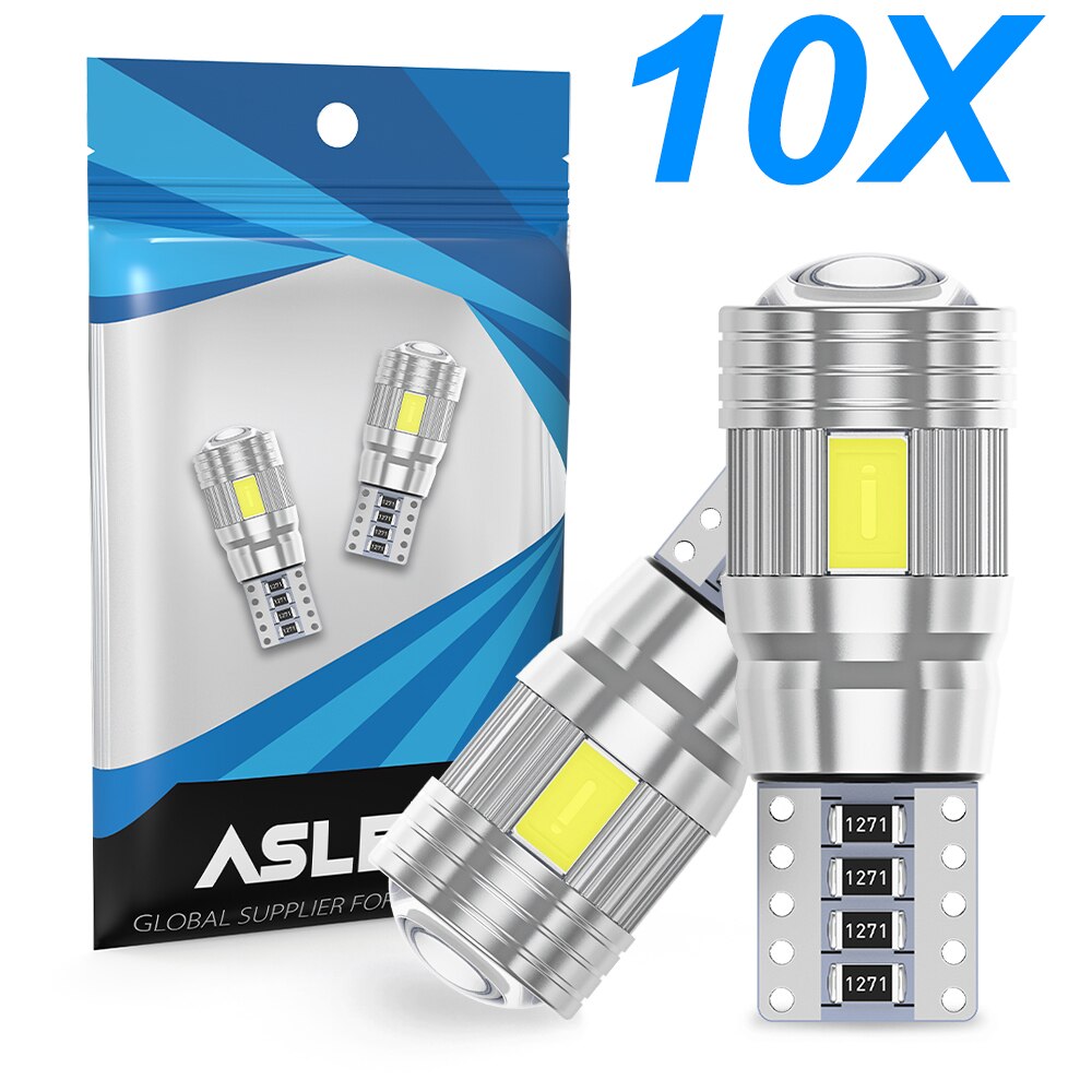 

10x Автомобильная лампочка T10 Φ 5630 6 SMD 12V, белая 6500K W5W, фотолампочка заднего сигнала, лампы для номерного знака 5W5 194 168