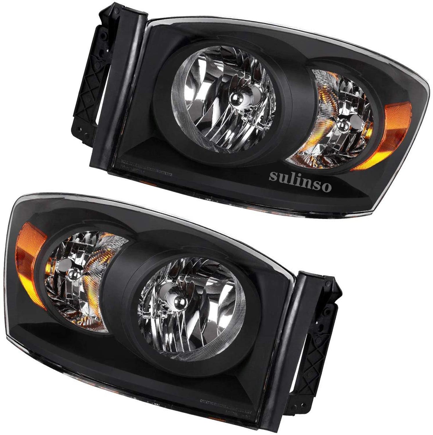 

Передняя фара Sulinso, совместимая с 06 07 08 Dodge Ram 1500, 2006 - 2009 Ram 2500/3500, со стороны водителя и пассажира