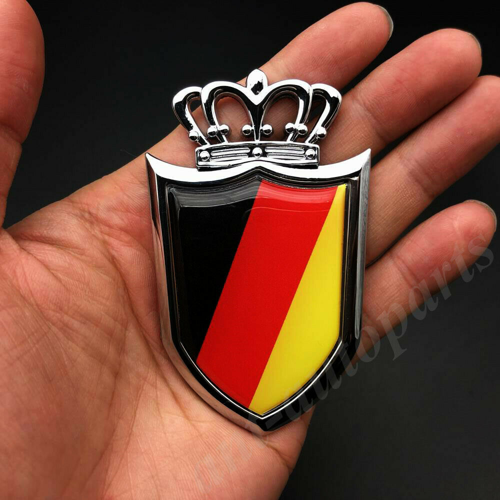 

3D Chrome Германия Deutschland Флаг Корона Щит Автомобиль Эмблема Значок Наклейка Наклейка