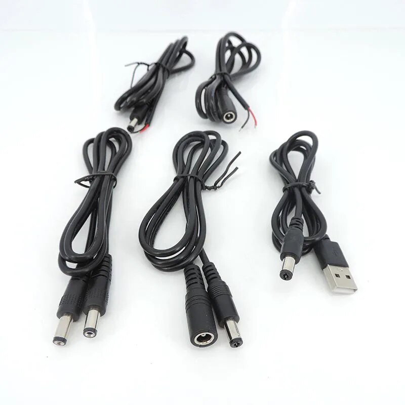 

Кабель питания USB «папа»-«папа» «мама» 5,5x2,1 мм