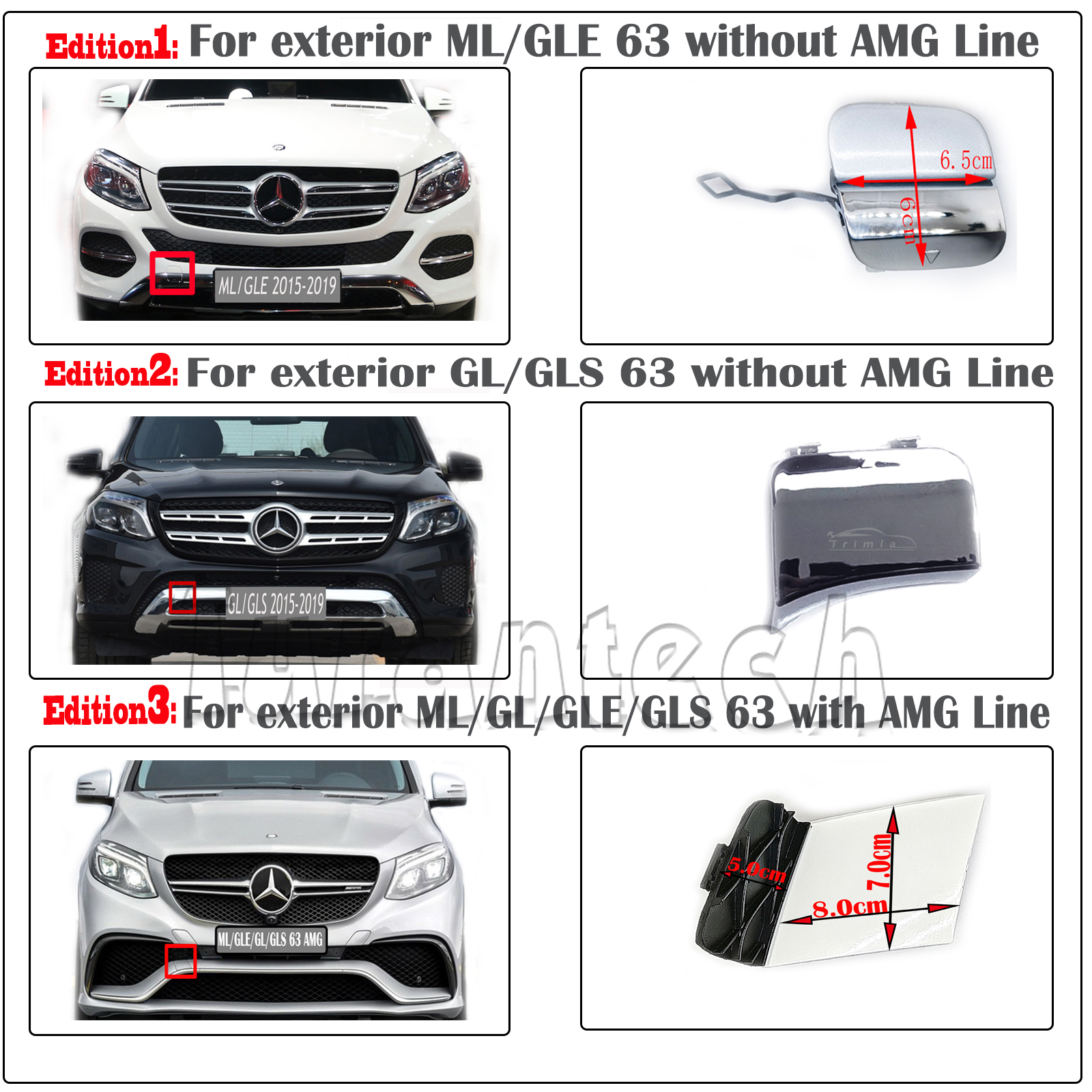 

Передняя буксировочная Крышка для 15-19 Mercedes Benz W166 X166 ML63 GL63 GLE63 GLS63 AMG SUV