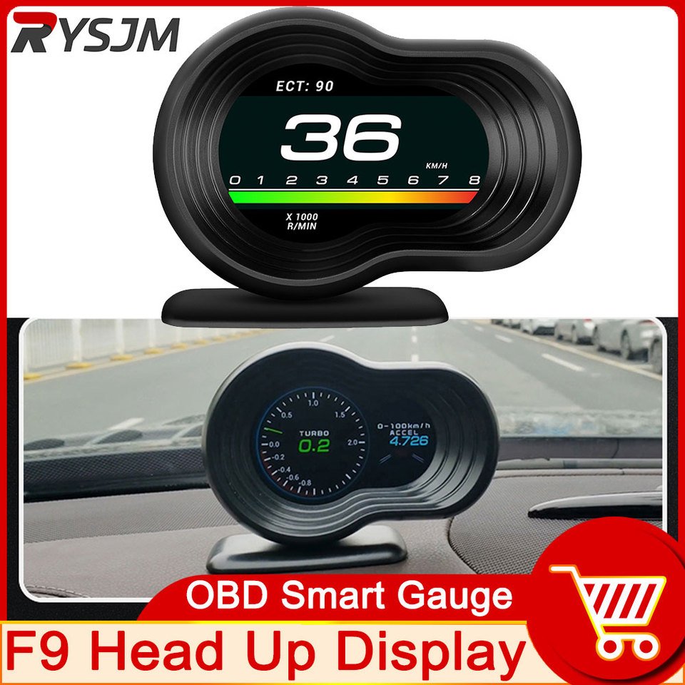 

Цифровой спидометр F9 OBD, многофункциональный бортовой тахометр с индикатором температуры воды, со спидометром