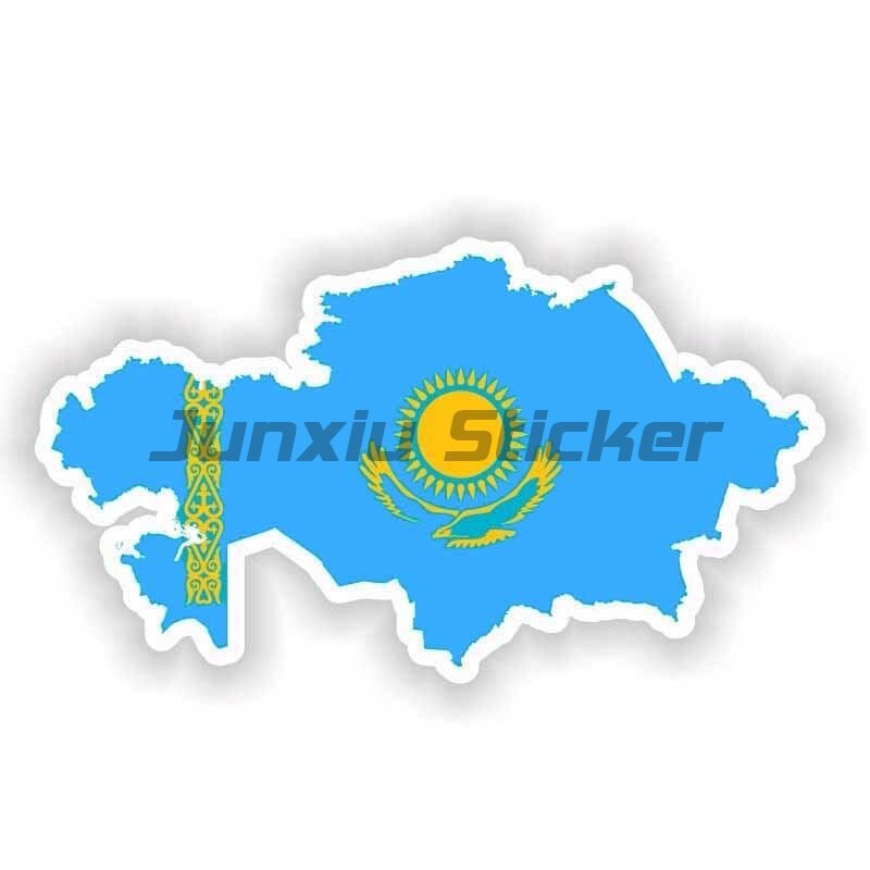 

Этикетка с национальным флагом Казахстана, наклейка на бампер автомобиля, виниловая водонепроницаемая наклейка