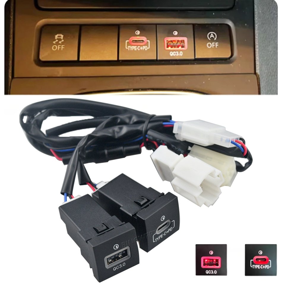 

USB-разъем для зарядного устройства, адаптер для быстрой зарядки PD Type C и розетки QC3.0 для VW Golf 6 Jetta 5 MK5 Scirocco 2006-2014