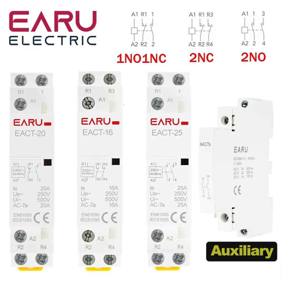 

EARUELECTRIC Контактор переменного тока 220В 25A для умного дома