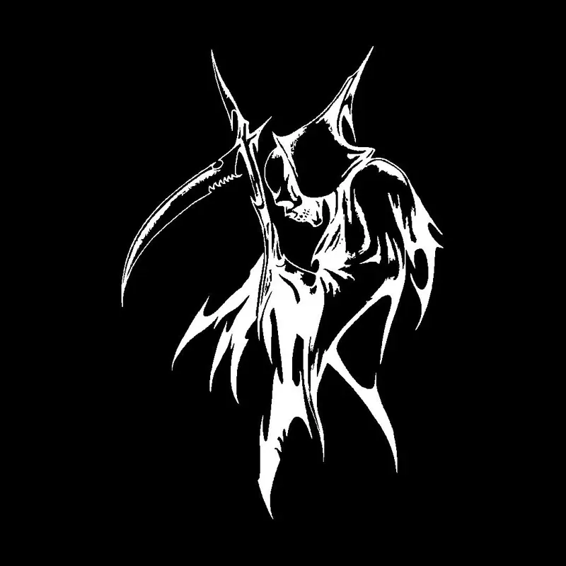 

Наклейка Grim Reaper, украшение для окна автомобиля, индивидуальная водонепроницаемая наклейка из ПВХ, черный/белый, 19 см * 13 см