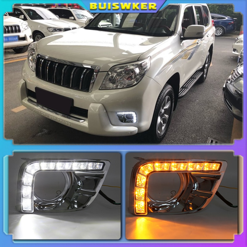 

Дневные ходовые огни для Toyota Prado 150 Fj150 LC150 2010-2013 Land Cruiser DRL, противотуманные фары, светодиодсветодиодный ходовые огни