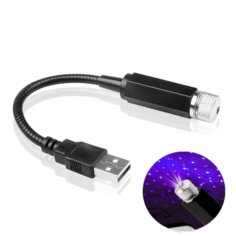 

USB мини-фонарь для автомобиля, звезда на крыше, ночное освещение, проектор, интерьер, окружающая ночь, звездное небо, USB-фонарь, декоративное освещение