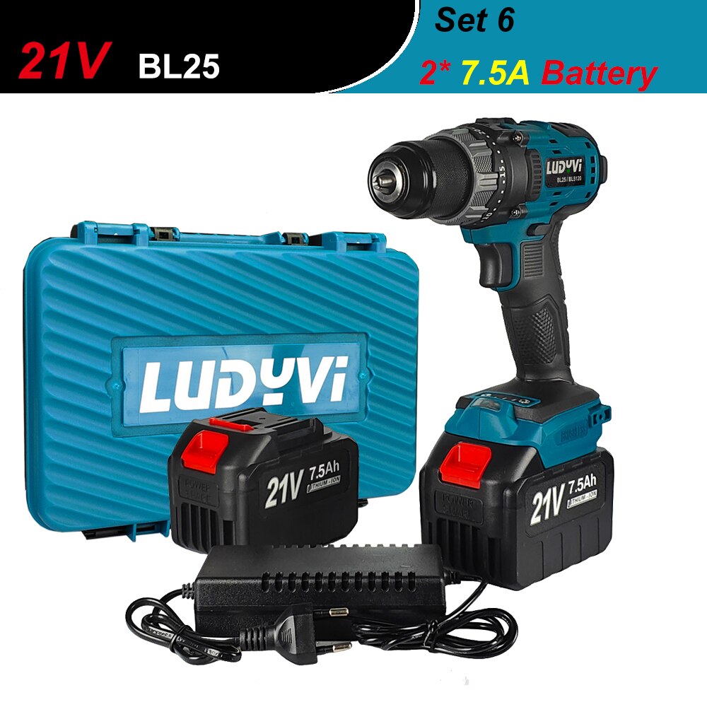 

Беспроводная ударная дрель LUDYVI 21В 120 Н/м