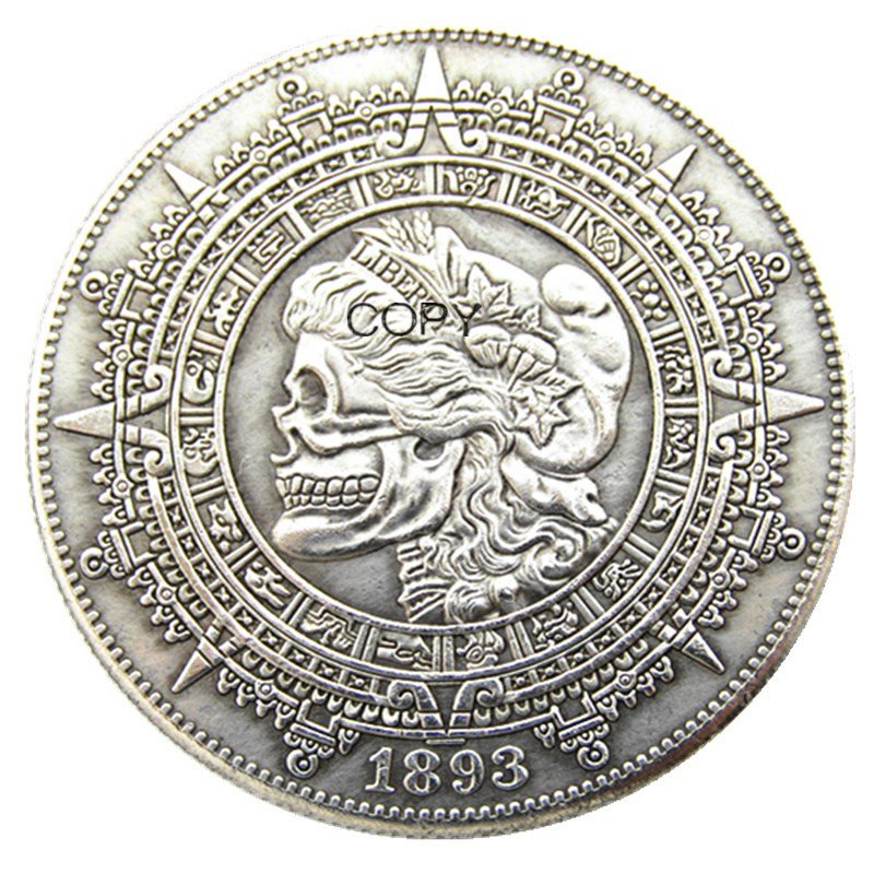 

HB149 US Hobo Morgan Dollar череп скелет зомби посеребренные копии монет