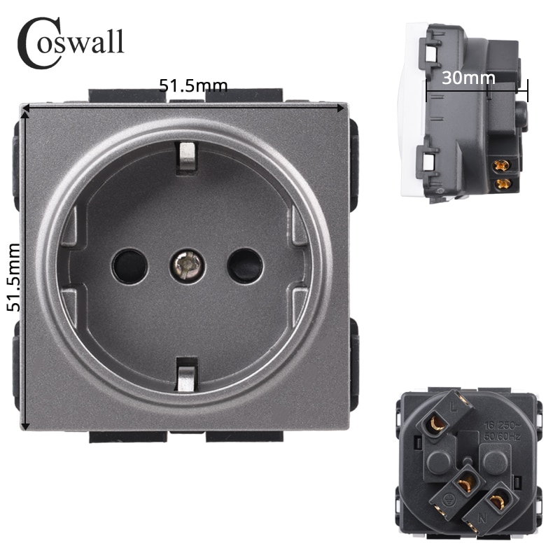 

Coswall L1 серые электрические розетки