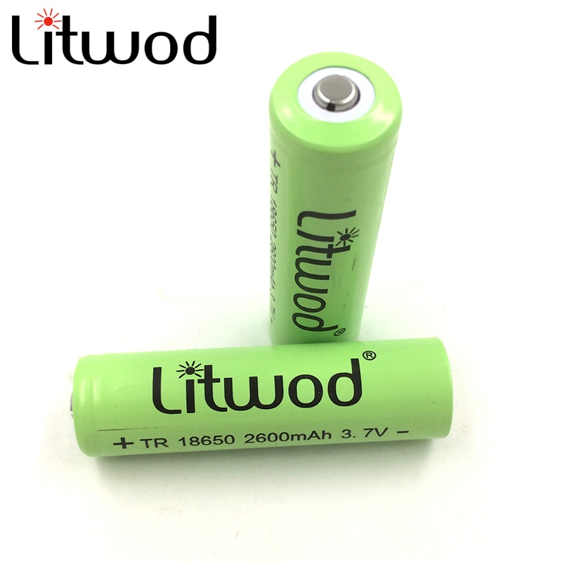 

Литиевые аккумуляторы Litwod NCR18650B 2600 mAh, 2 шт.