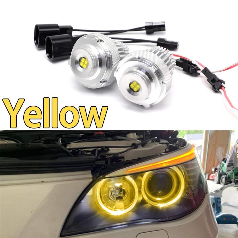 

ДХО свет Angel Eye 100 Вт (дневные ходовые огни) для BMW 5 серии E60 E61 LCI галогенная фара 2007-2010 - белый или желтый