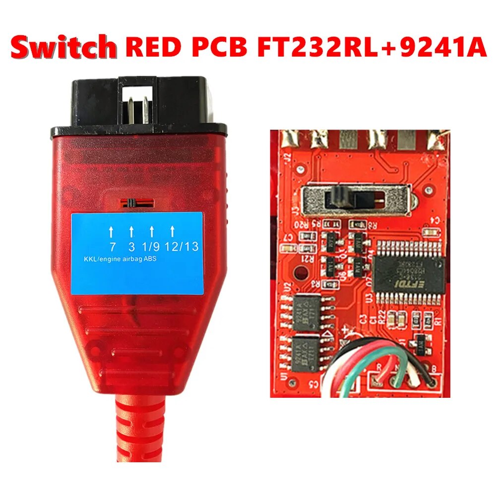 

10 шт. KKL 409,1 красная печатная плата FT232RL 9241A реальный чип VAG409 USB считыватель кодов для AUDI/VW диагностический сканер кабель