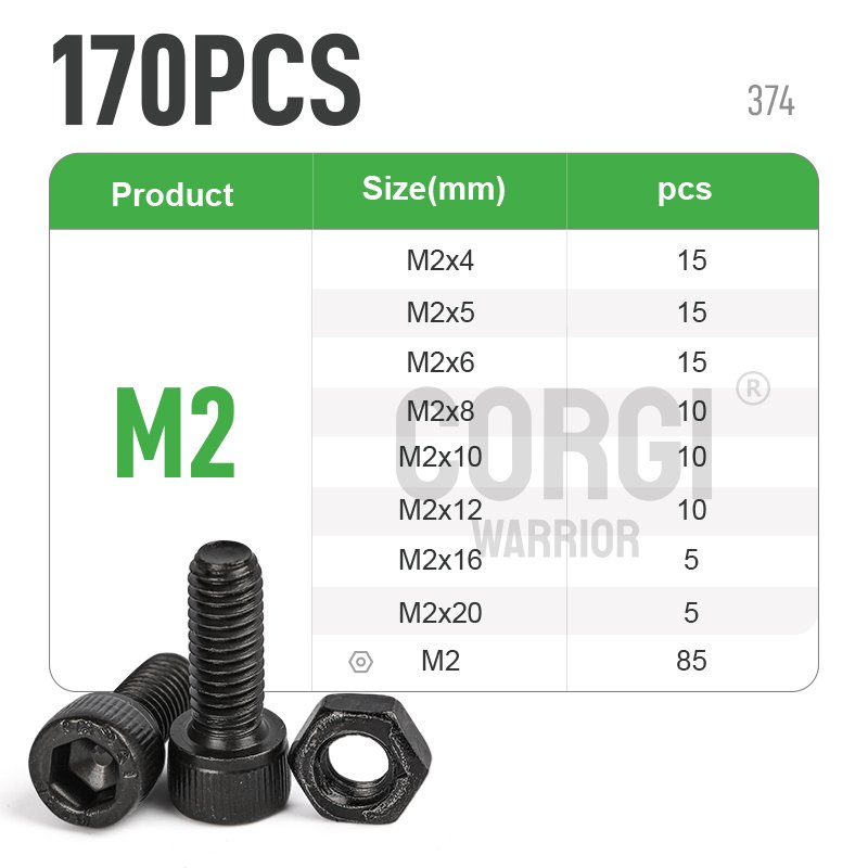 

Черный комплект винтов с шестигранной головкой 30/1080 M2 M2.5 M3 M4 M5 M6 M8 M10 DIN912 12.9 Набор винтов с шестигранной головкой класса с шестигранной головкой