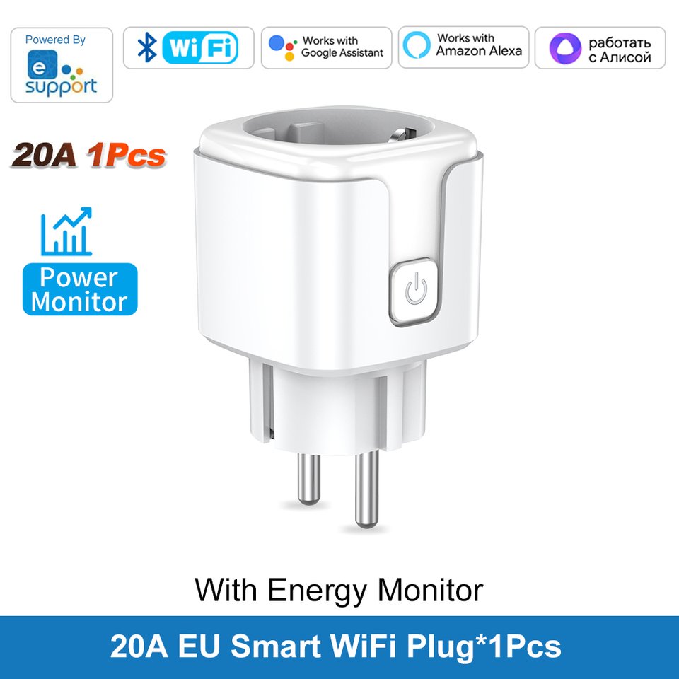 

Ewelink Smart WiFi Вилка 16A/20A белая