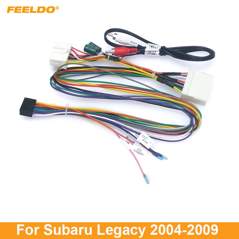 

Автомобильный 16-контактный аудио жгут проводов FEELDO для Subaru Legacy 04-09, послепродажный стереопровод для установки