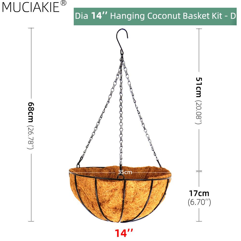

Металлическая подвесная корзина для растений MUCIAKIE 8-14 дюймов