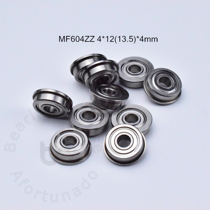 

F604ZZ 10 шт. 4*12(13,5)*4(мм) фланцевый подшипник из хромированной стали, металлические герметичные высокоскоростные детали механического оборудования