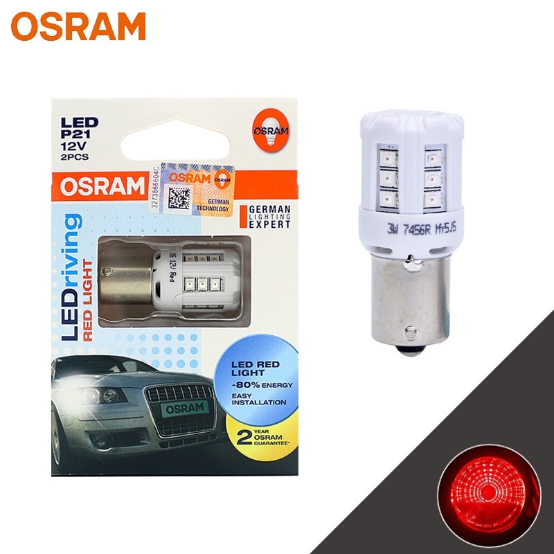 

OSRAM LEDriving Стандартный фонарь P21W S25 1156 BA15s красный цвет 12 в 3 Вт Автомобильная фонарь заднего и переднего сигнала задний тормоз фонарь пара 7456R