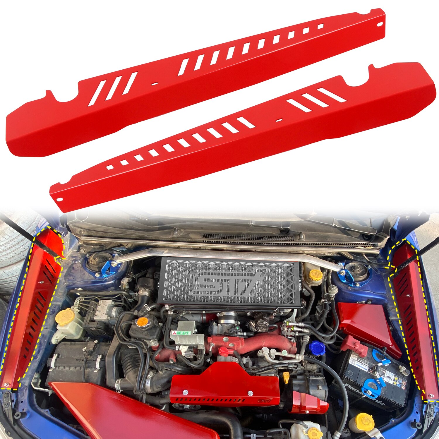 

Автомобильные аксессуары для Subaru WRX STi 2015, 2016, 2017, 2018, 2019, 2020, 2021, алюминиевое крыло крыла, украшение, крышка отсека двигателя, отделка, 2 шт.