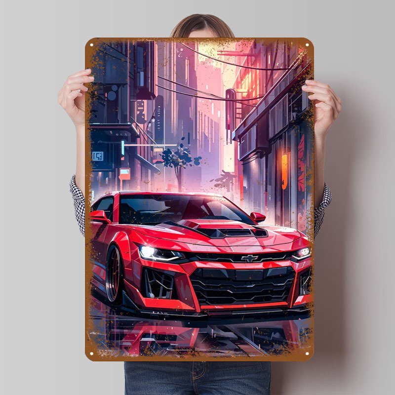 

Металлические вывески Chevrolet Camaro, автомобильный постер, украшения для комнаты, жесть, вывеска на заказ для настенного художественного украшения, декор для ванной комнаты, мужской ретро