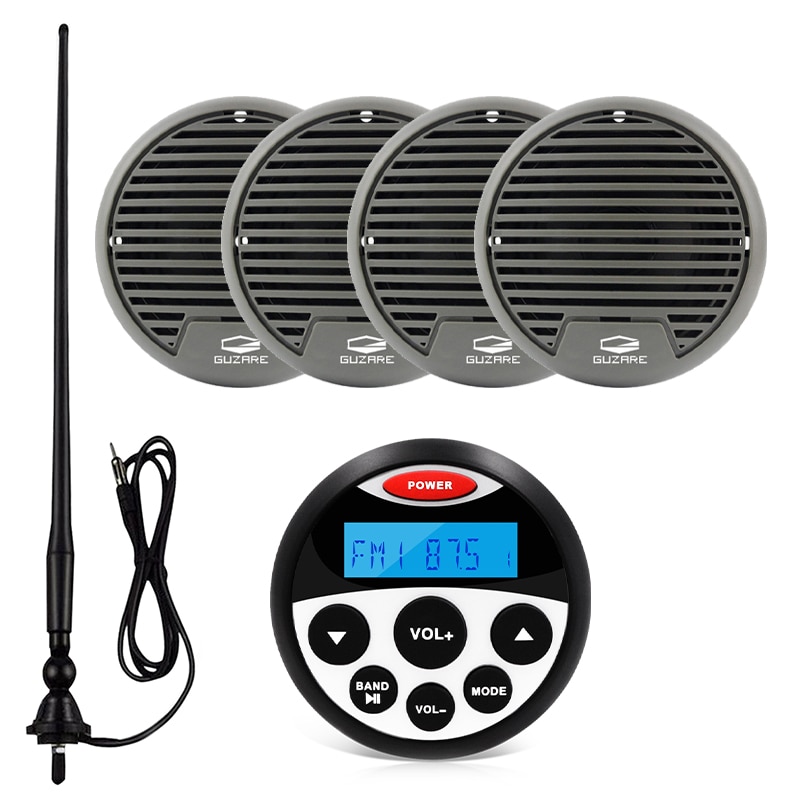 

Автомагнитола для лодки, водонепроницаемая, стерео, Bluetooth, FM, AM, MP3, динамик 3 дюйма для автофургона, квадроцикла, яхты, мотоцикла