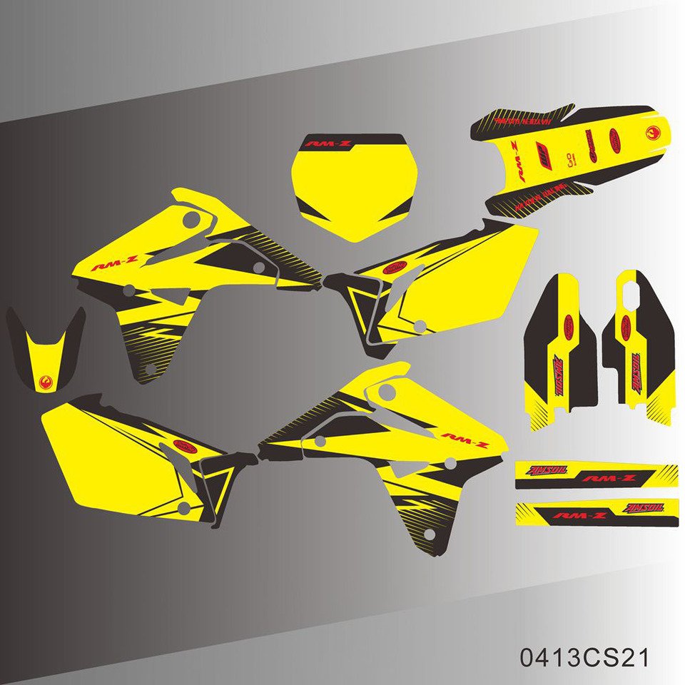 

Графические Наклейки для SUZUKI RMZ450 RMZ 450 2007, наклейки на задний план мотоцикла с индивидуальным номером