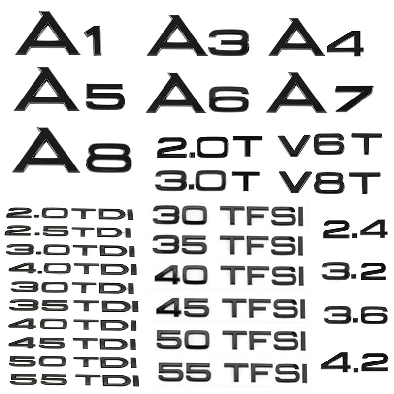 

3D ABS наклейка с логотипом на задний багажник автомобиля 2,0 3,0 4,0 30 35 40 45 50 55 60 TFSI TDI V6T 2,0T для Audi A1 A3 A4 A5 A6 A7 A8 Q2 Q3 Q5 Q7