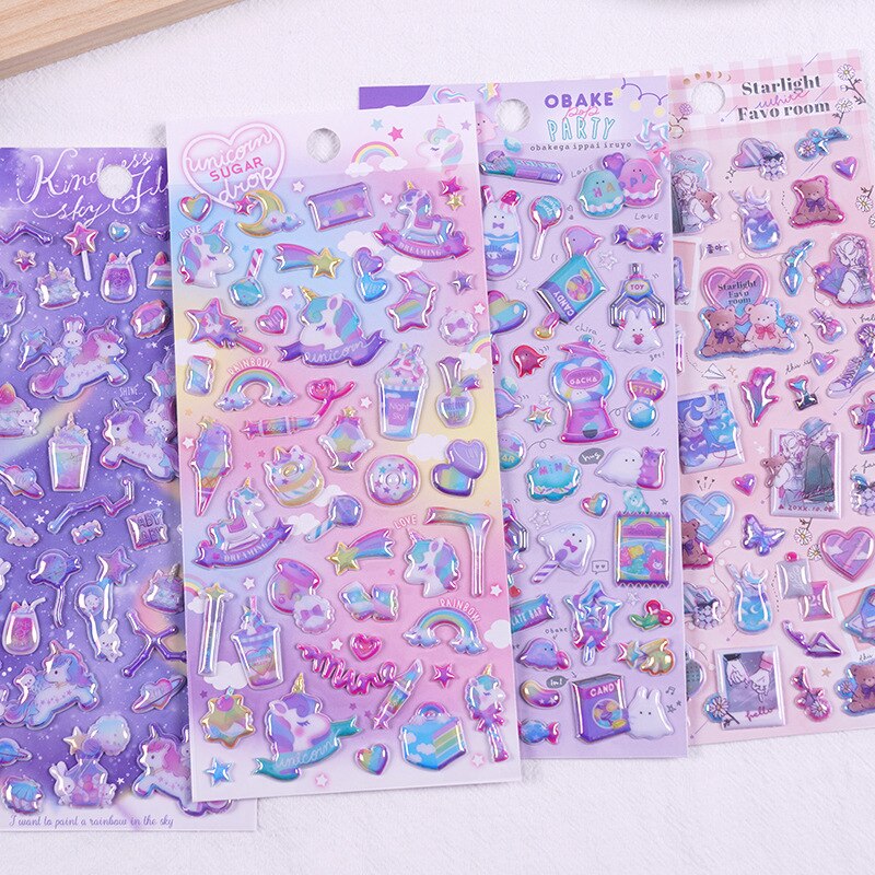 

3D наклейки Kawaii Единорог и Кролик house of novelty