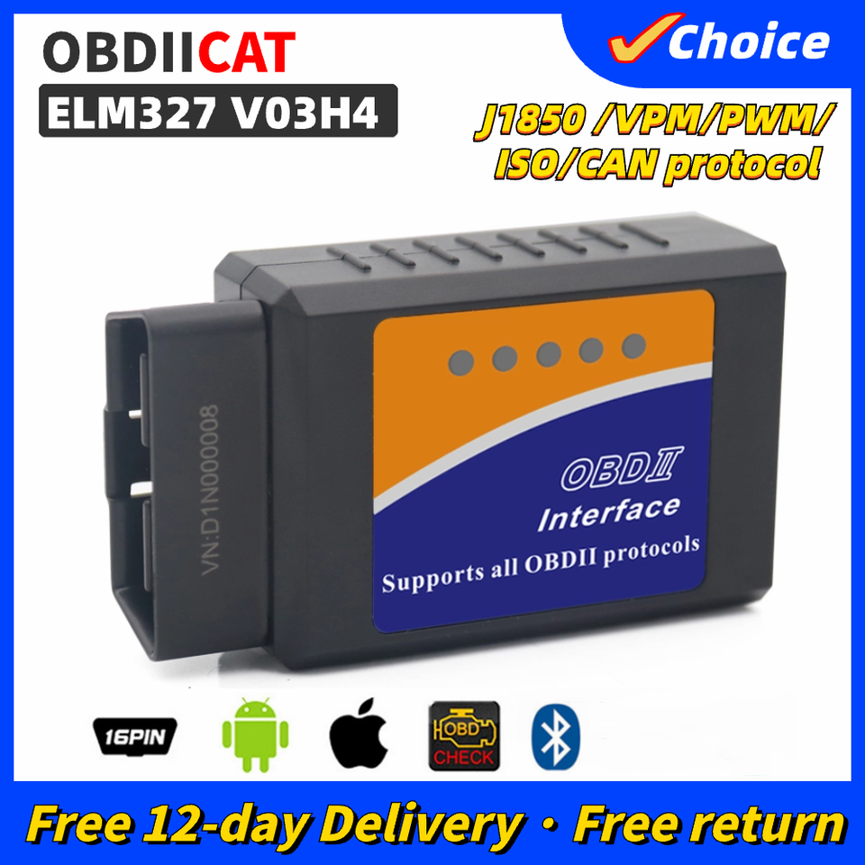 

V03H4 ELM327 Bluetooth OBD2 на Android IOS OBD II Диагностический адаптер считывателя кодов