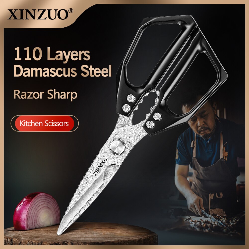 

Кухонные ножницы XINZUO из дамасской стали