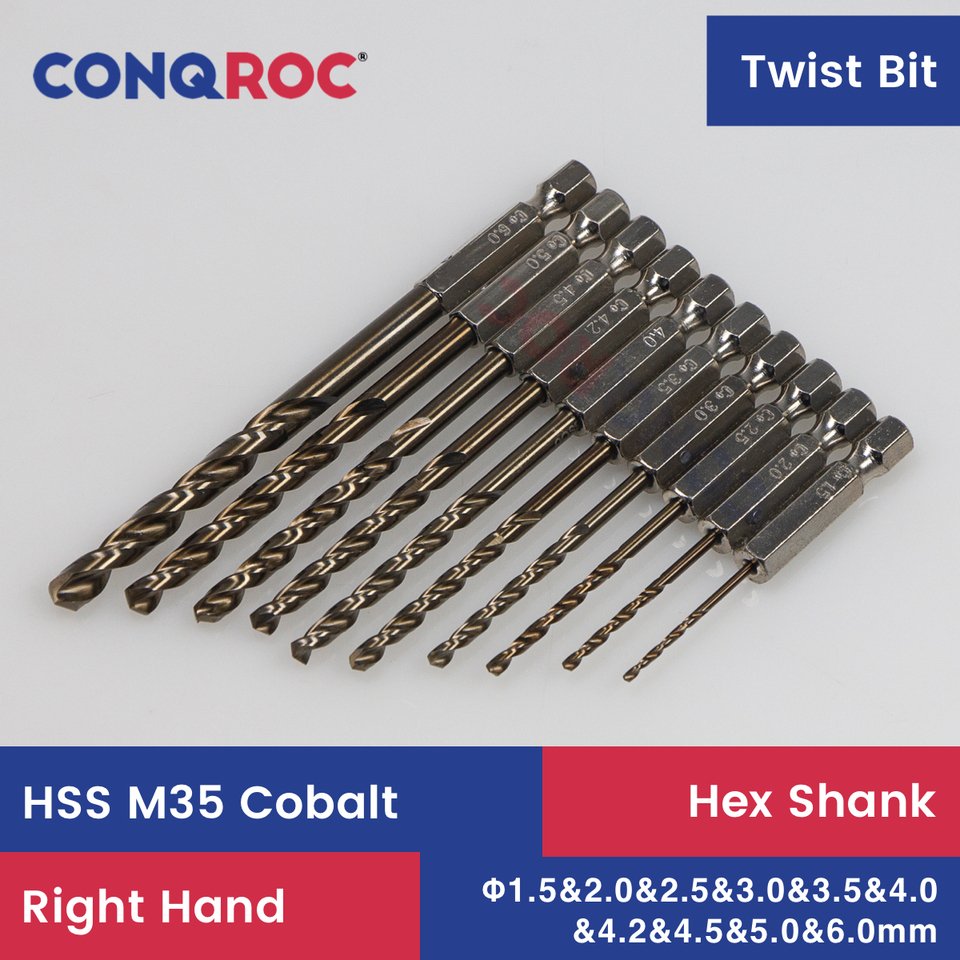 

Набор сверл CONQROC HSS M35 Кобальт 10 шт.