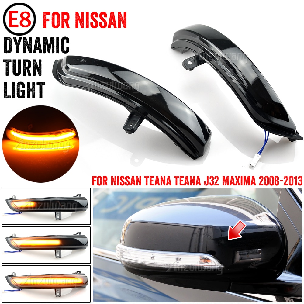 

2 шт. динамический светодиодный поворотник для Nissan Teana J32 2008 2013 Maxima указатель поворота зеркало мигалка стрелка последовательная 2010 2012
