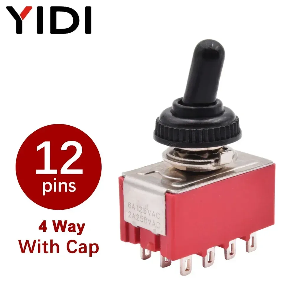 

Красный мини переключатель SPDT DPDT YIDI 2 3 4 положения
