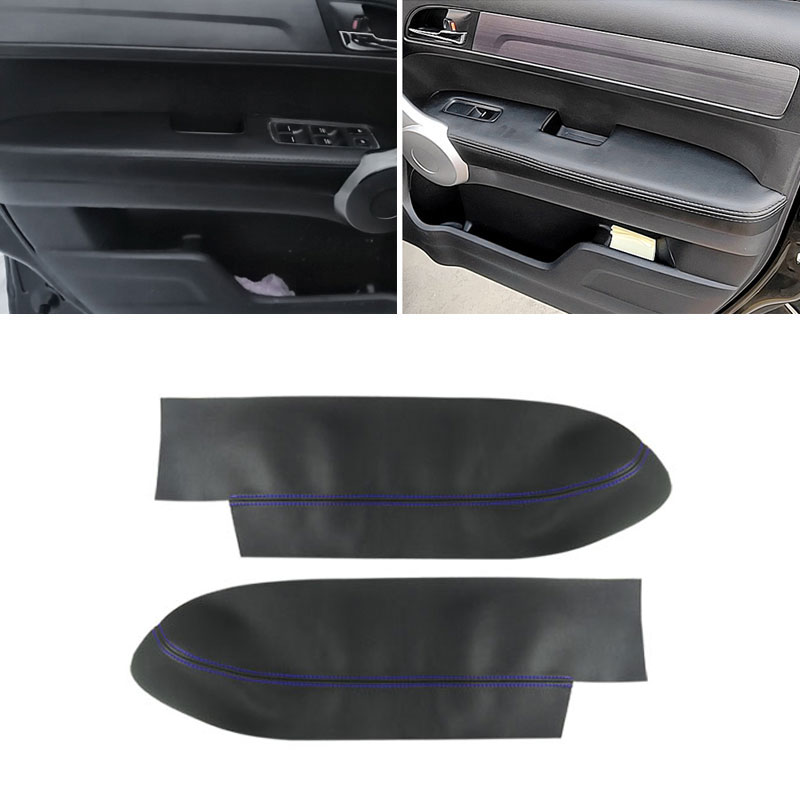 

Для Honda CRV CR-V 2007 2008 2009 2010 2011 автомобиль 2 шт. панель передней двери кожаный чехол Защитная отделка черно-синяя линия