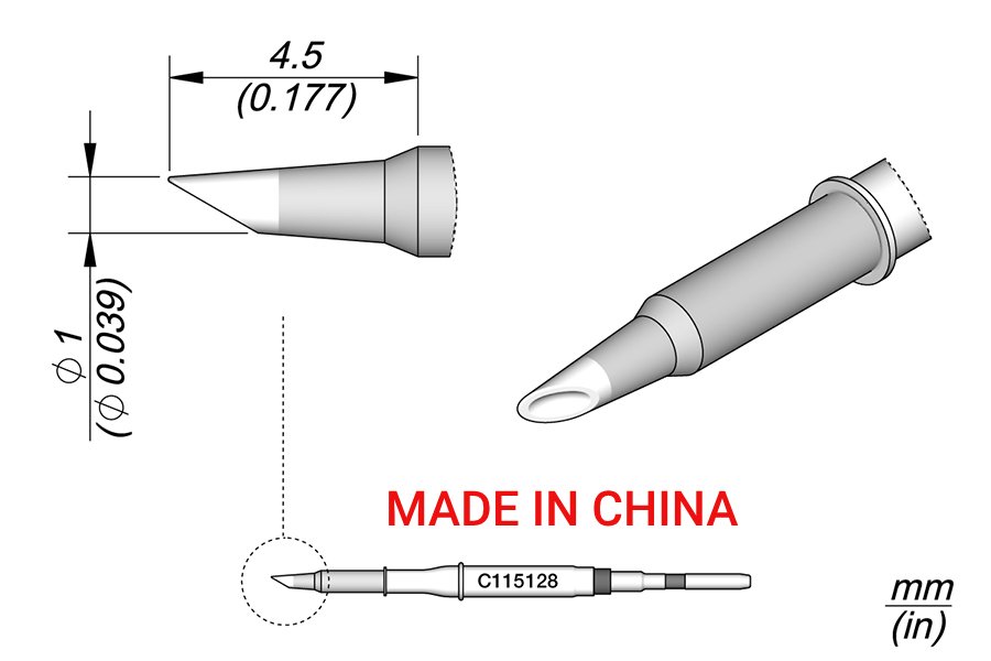 

Жало паяльника YUANPIN C115 для JBC C115124/126/128